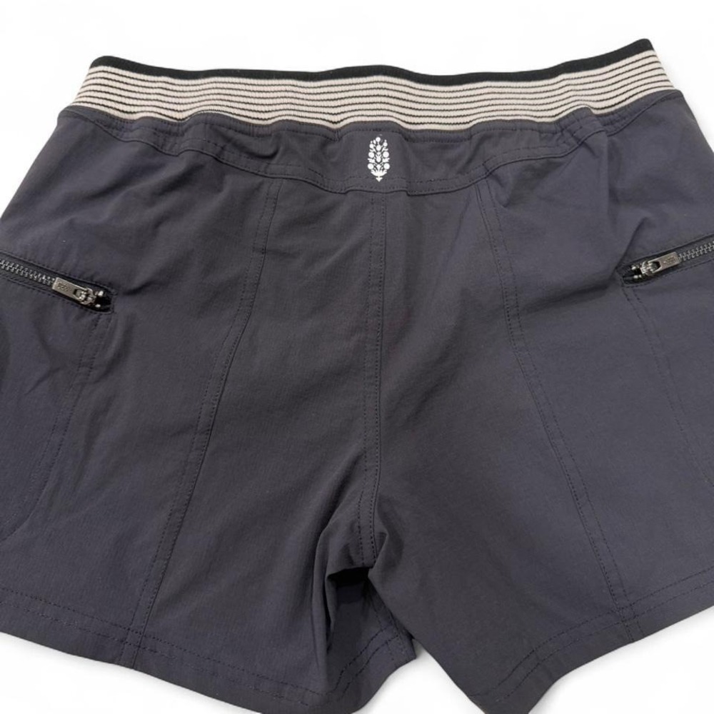 Free People FP Movement Womens XS Black Hiking Active Shorts Striped Waistband - Picture 5 of 5